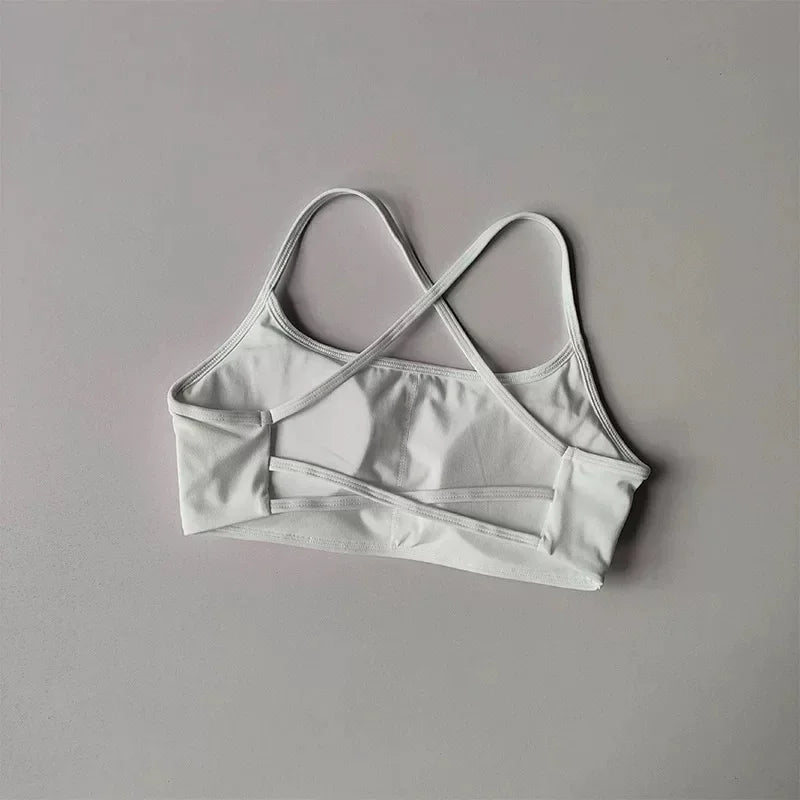 Womens Cross Back Shockproof Sports Bra For Gym And Yoga