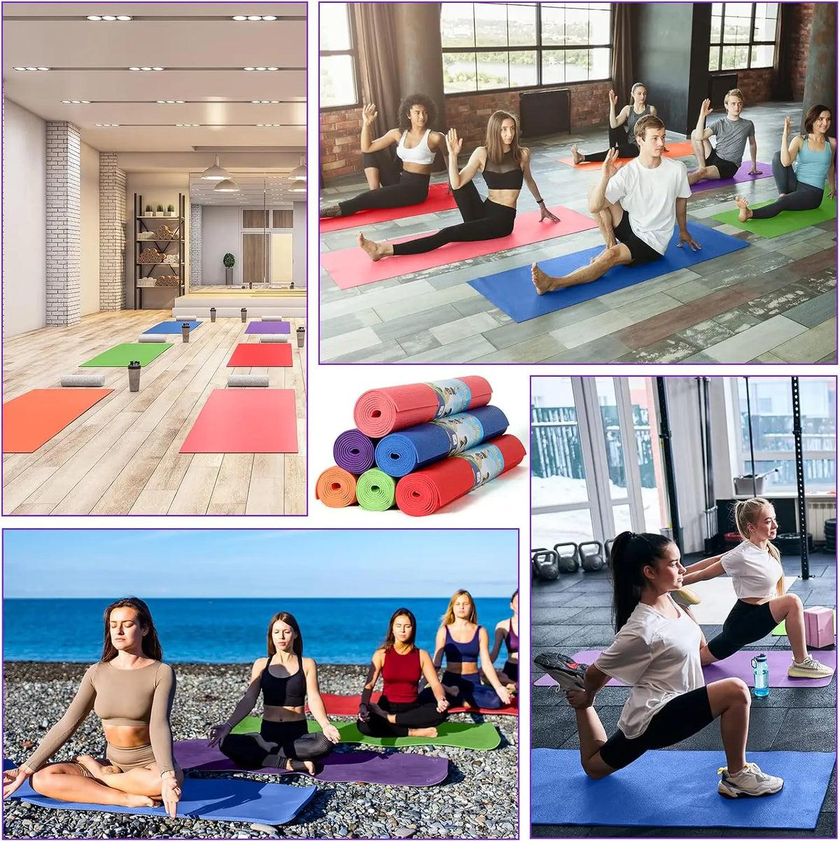 Non Slip Yoga Exercise Mats for Home and Gym Workouts