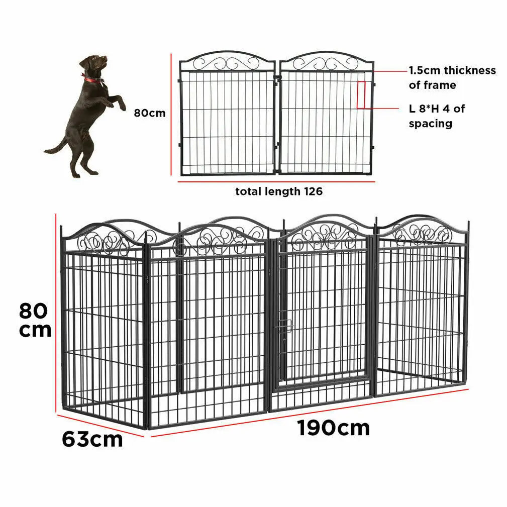 Bingopaw Heavy Duty Metal Dog Playpen Foldable Indoor Outdoor Kennel