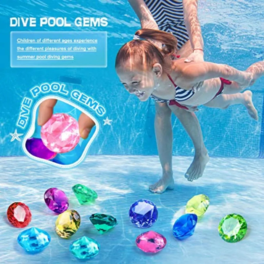 Diving Gem Pool Toys With Pirate Treasure Chest for Kids