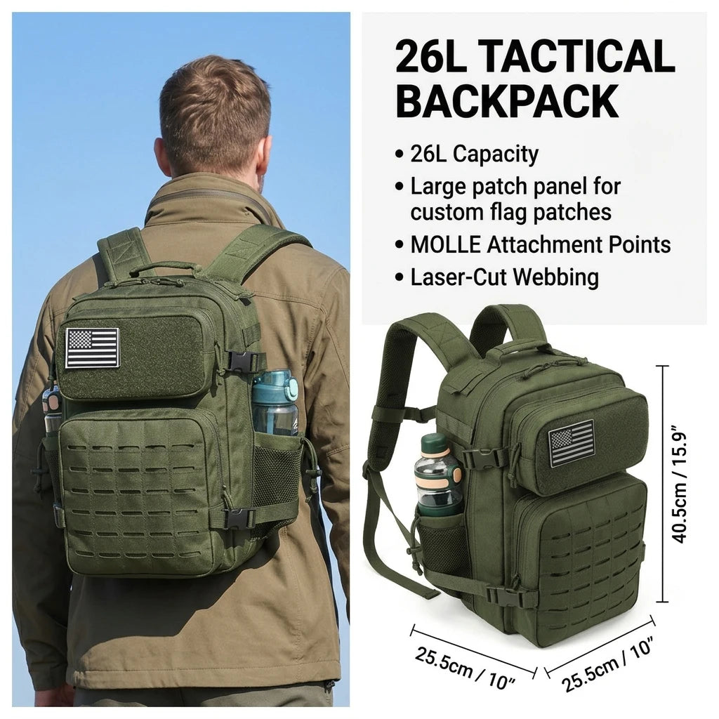 ReFire Gear Tactical Backpack With Molle System And Dual Cup Holder