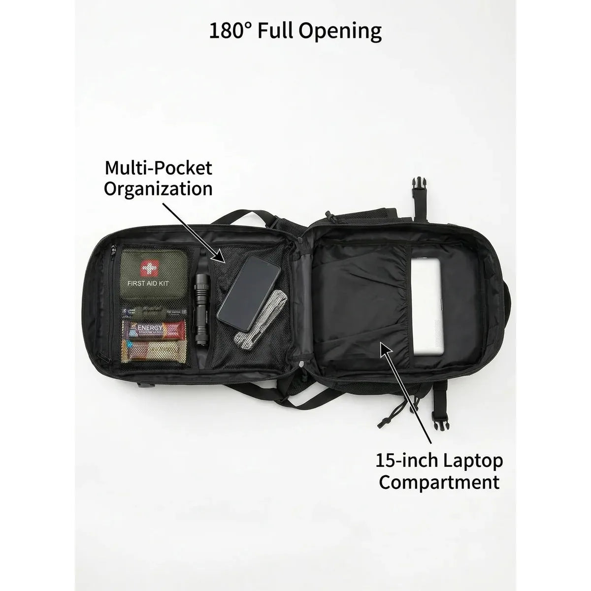 ReFire Gear Tactical Backpack With Molle System And Dual Cup Holder