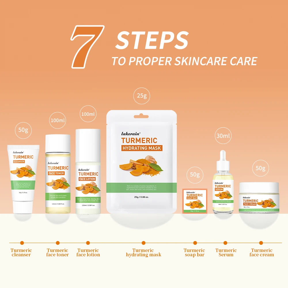 Lakerain Turmeric Skincare Set For Brightening And Nourishing Skin