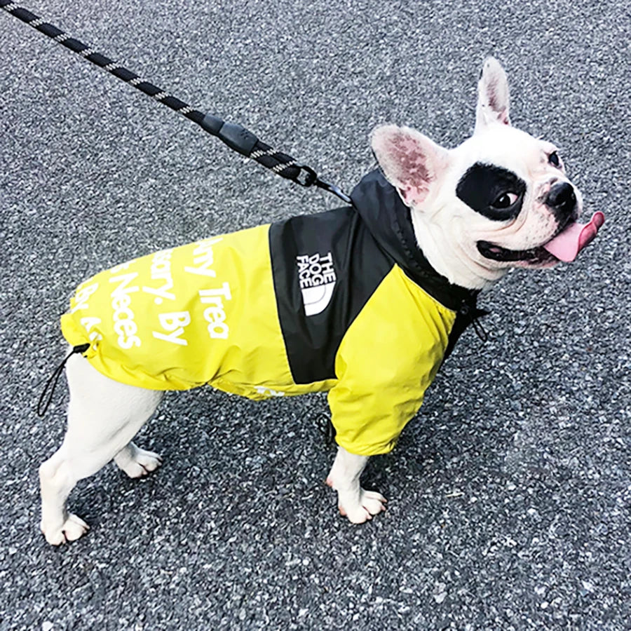 Waterproof Reflective Hooded Dog Raincoat Outdoor Protective Jacket