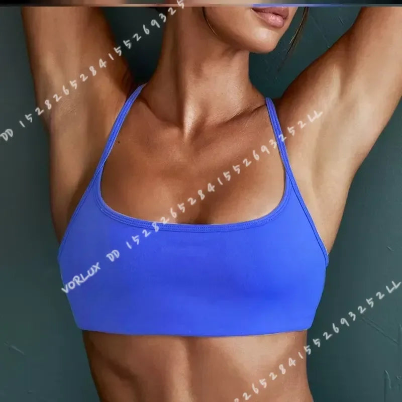 Womens Cross Back Shockproof Sports Bra For Gym And Yoga
