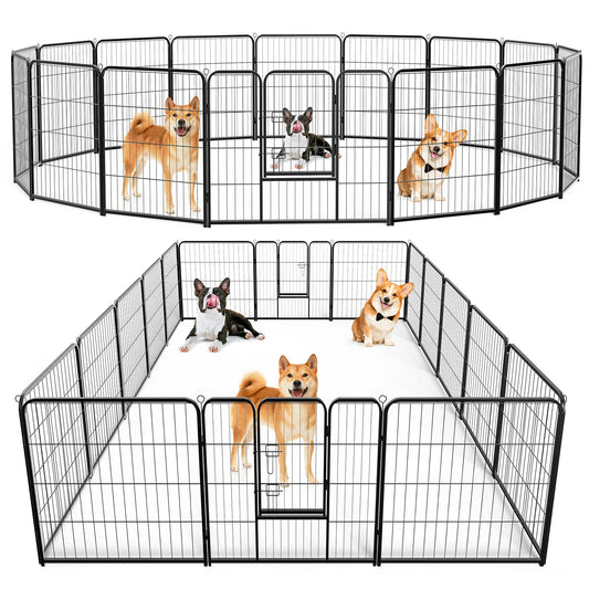 JHK Premium 16 Panel Portable Metal Dog Exercise Pen