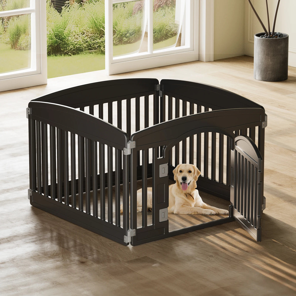 JHK Durable Plastic Dog Playpen For Indoor And Outdoor Pets