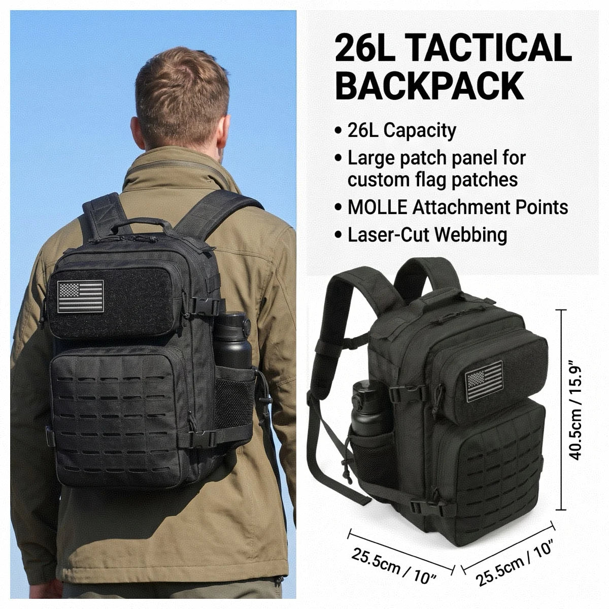 ReFire Gear Tactical Backpack With Molle System And Dual Cup Holder