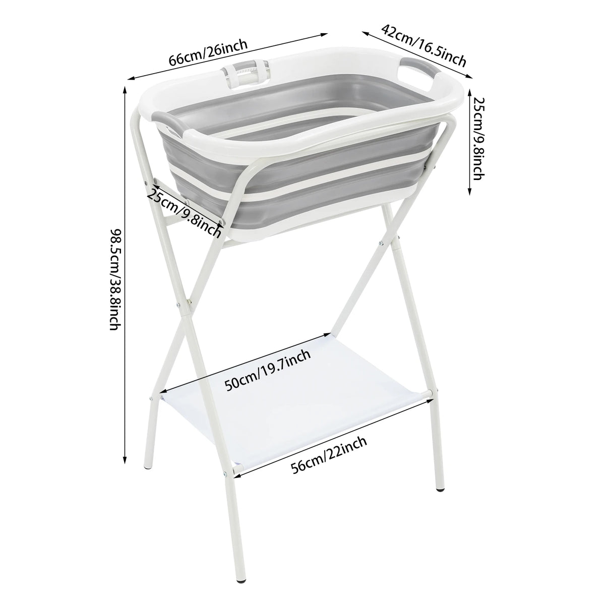 Collapsible Elevated Dog Wash Tub With Integrated Drainage Design