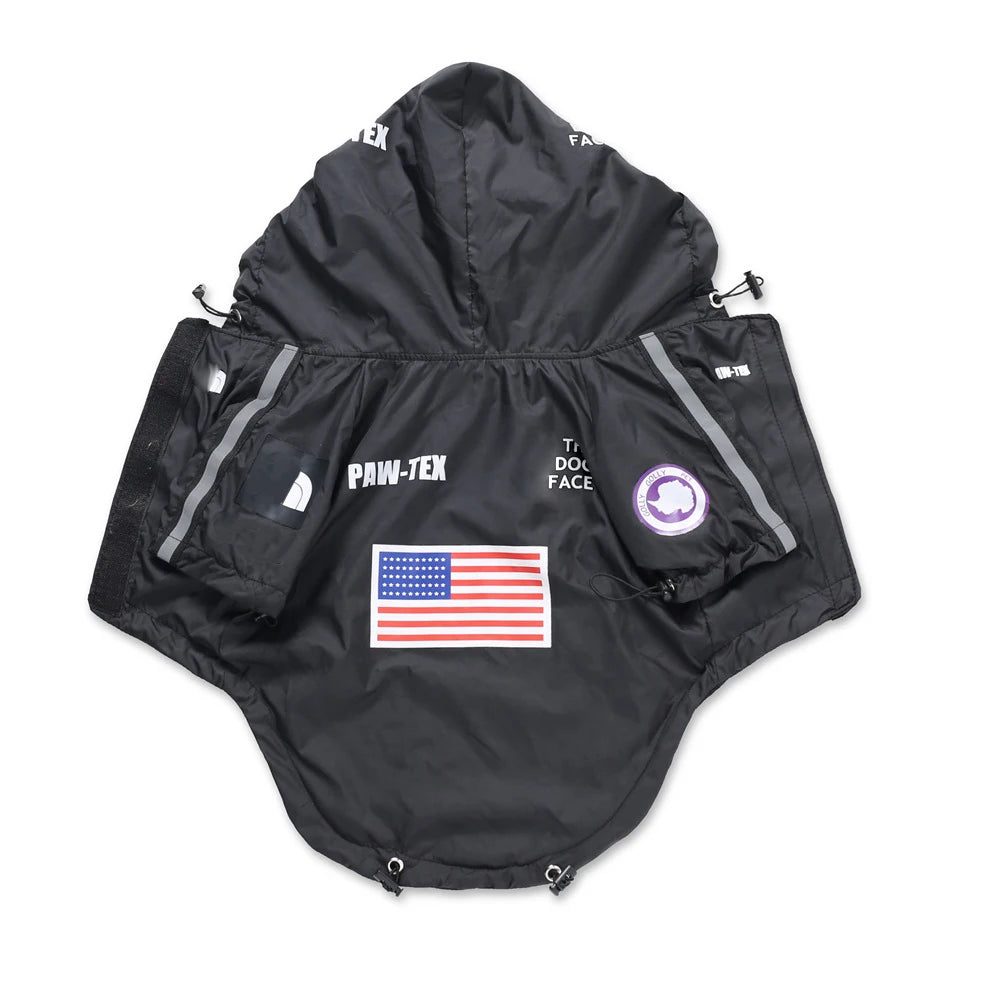 Waterproof Reflective Hooded Dog Raincoat Outdoor Protective Jacket