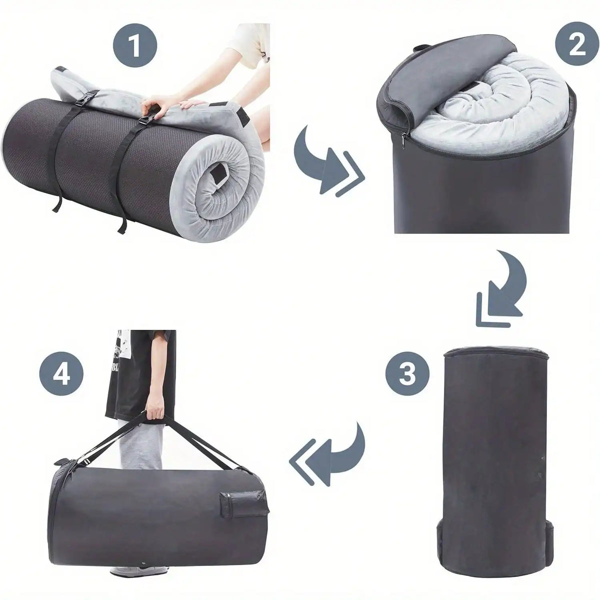 Waterproof Roll Up Memory Foam Camping And Travel Pad