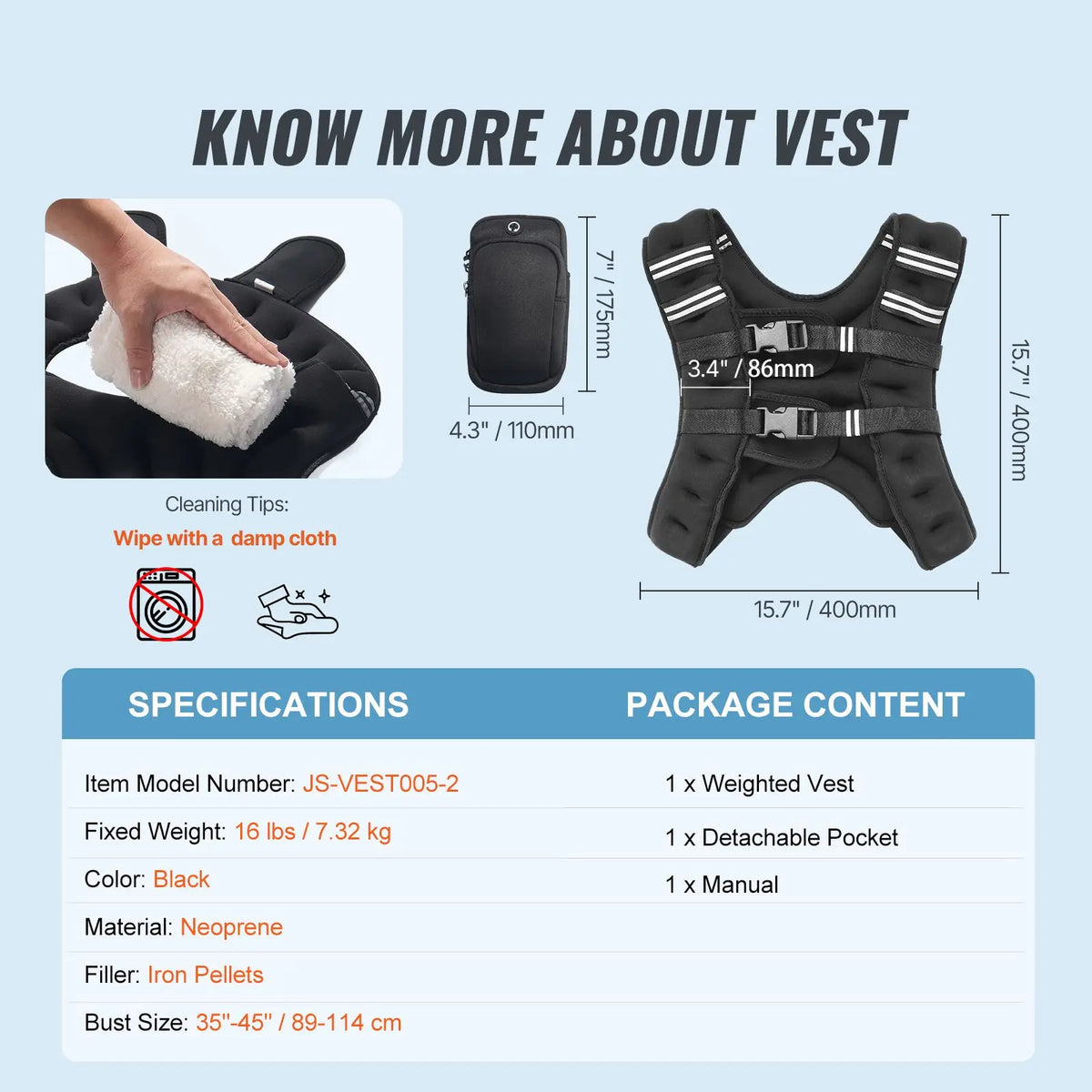 Adjustable Weighted Vest With Reflective Stripe For Strength Training
